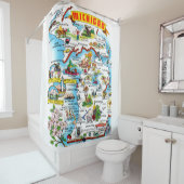 Kaart van Michigan Douchegordijn (In situ)