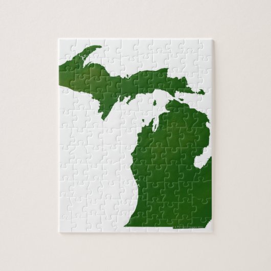 Kaart van Michigan Legpuzzel (Verticaal)