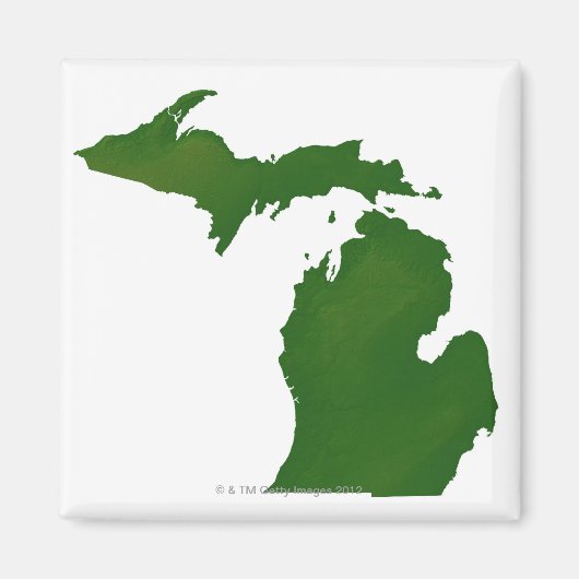 Kaart van Michigan Magneet (Voorkant)