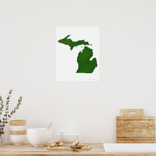 Kaart van Michigan Poster (Keuken)
