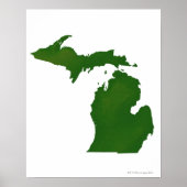 Kaart van Michigan Poster (Voorkant)