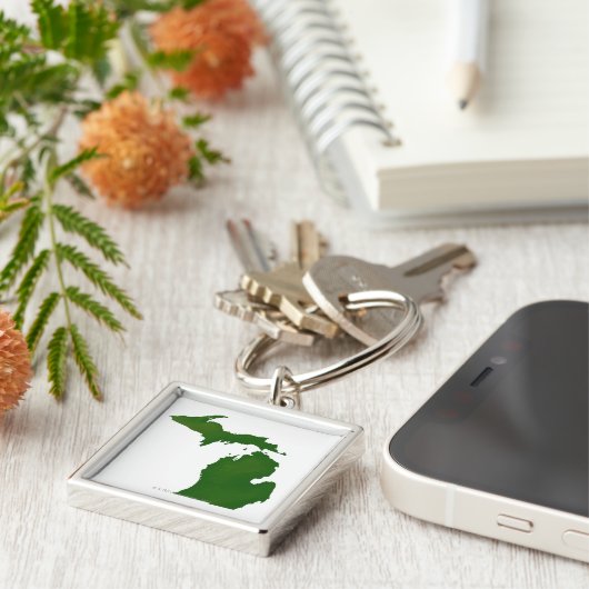 Kaart van Michigan Sleutelhanger (Zijkant)