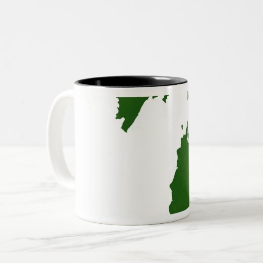 Kaart van Michigan Tweekleurige Koffiemok (Voorkant links)