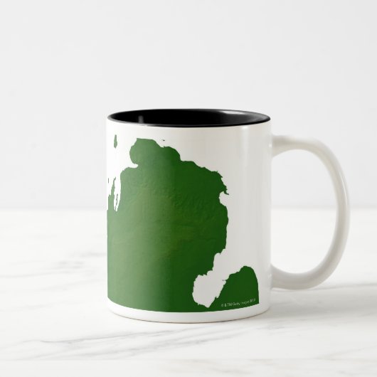 Kaart van Michigan Tweekleurige Koffiemok (Rechts)