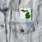Kaart van Michigan Vierkante Button 5,1 Cm (In situ)