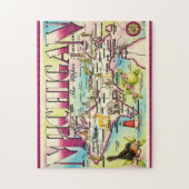 Kaart van Michigan's Upper Peninsula Legpuzzel (Verticaal)