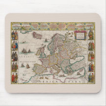 Kaart van middeleeuws Europa (door Willem Blaeu)