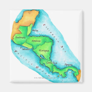 Kaart van Midden-Amerika Magneet