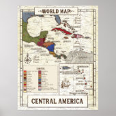 Kaart van Midden-Amerika Poster (Voorkant)
