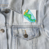 Kaart van Midden-Amerika Vierkante Button 5,1 Cm (In situ)