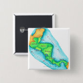Kaart van Midden-Amerika Vierkante Button 5,1 Cm (Voorkant /achterkant)