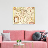 Kaart van Midden- en Zuid-Amerika Canvas Afdruk (Insitu (Woonkamer))