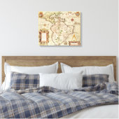 Kaart van Midden- en Zuid-Amerika Canvas Afdruk (Insitu (Slaapkamer))