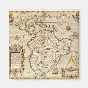 Kaart van Midden- en Zuid-Amerika Magneet