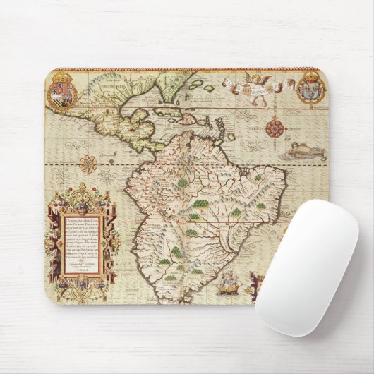 Kaart van Midden- en Zuid-Amerika Muismat (Met muis)