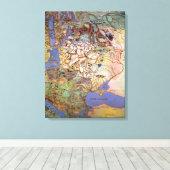 Kaart van Midden-Europa Canvas Afdruk (Insitu (Houten vloer))