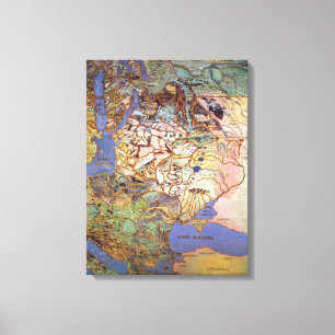 Kaart van Midden-Europa Canvas Afdruk