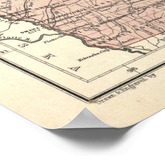 Kaart van Midden-Westerne Staten, 1837. Poster (Hoek)