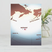 Kaart van Midway-eiland in vintage stijl WW2 (Staand voorkant)