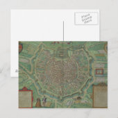 Kaart van Milaan, van "Civitates Orbis Terrarum" d (Voorkant / Achterkant)