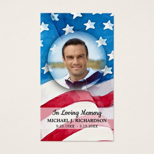 Kaart van militair veteraan Patriotic Funeral Pray (Voorkant)