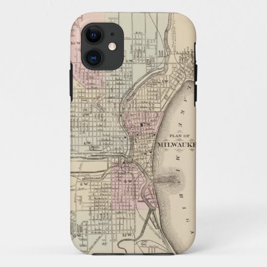  kaart van Milwaukee (1880) Case-Mate iPhone Case (Achterkant)