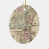 kaart van Milwaukee (1880) Keramisch Ornament (Rechts)