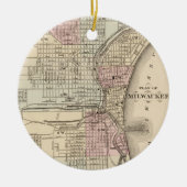  kaart van Milwaukee (1880) Keramisch Ornament (Voorkant)