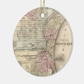 kaart van Milwaukee (1880) Keramisch Ornament (Links)