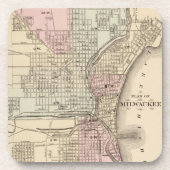  kaart van Milwaukee (1880) Onderzetter (Voorkant)