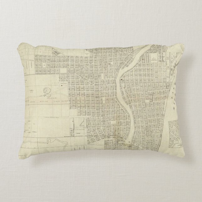 Kaart van Milwaukee Decoratief Kussen (Voorkant)