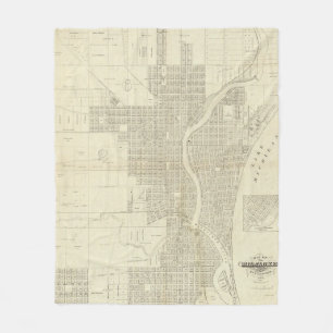 Kaart van Milwaukee Fleece Deken