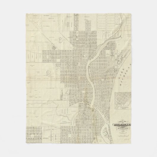Kaart van Milwaukee Fleece Deken (Voorkant)