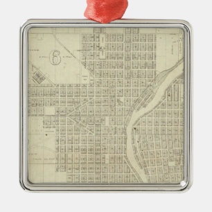 Kaart van Milwaukee Metalen Ornament