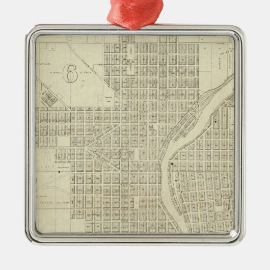 Kaart van Milwaukee Metalen Ornament (Voorkant)
