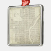 Kaart van Milwaukee Metalen Ornament (Links)