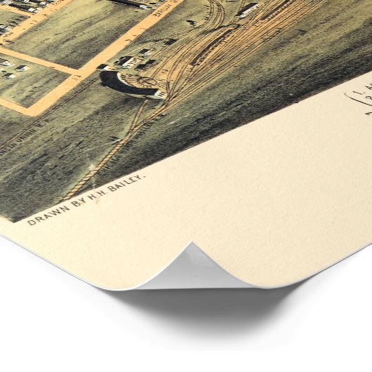  kaart van Milwaukee Wis Poster (Hoek)