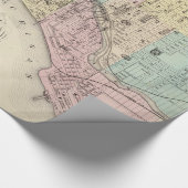  kaart van Milwaukee Wisconsin (1878) Cadeaupapier (Hoek)