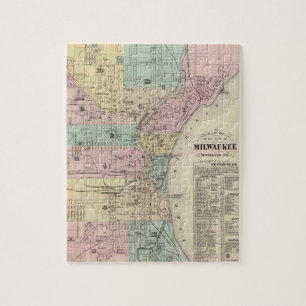  kaart van Milwaukee Wisconsin (1878) Legpuzzel