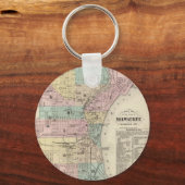  kaart van Milwaukee Wisconsin (1878) Sleutelhanger (Voorkant)