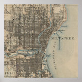  kaart van Milwaukee Wisconsin (1899) Poster (Voorkant)