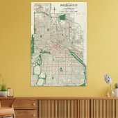  kaart van Minneapolis Minnesota (1921) Canvas Afdruk (Insitu (Woonkamer))
