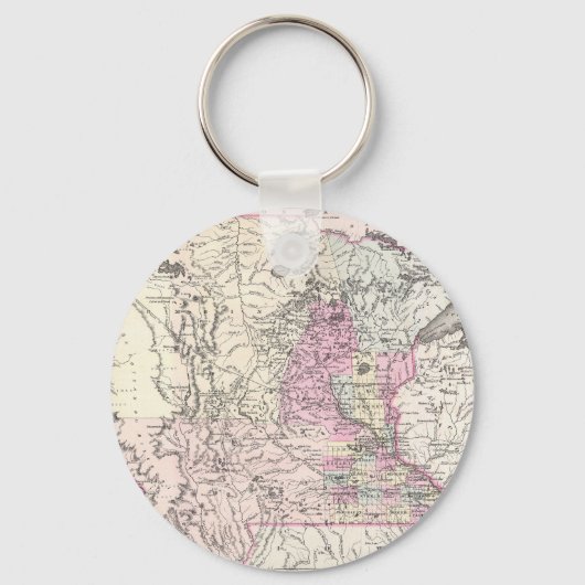  kaart van Minnesota (1855) Sleutelhanger (Voorkant)