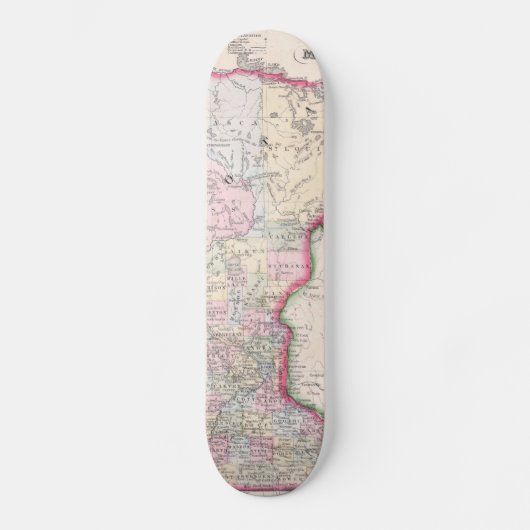  kaart van Minnesota (1864) Persoonlijk Skateboard (Voorkant)