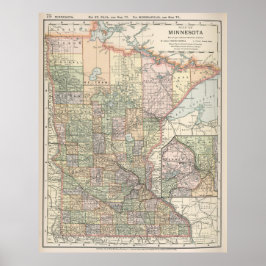 kaart van Minnesota (1891) Poster