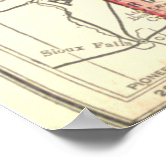  kaart van Minnesota (1893) Poster (Hoek)