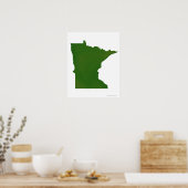 Kaart van Minnesota 2 Poster (Keuken)