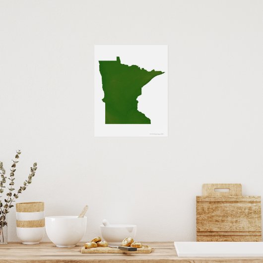 Kaart van Minnesota 2 Poster (Keuken)