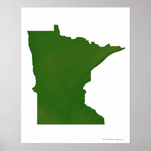 Kaart van Minnesota 2 Poster