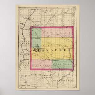 Kaart van Missaukee County, Michigan Poster